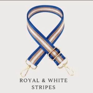 Royal & White Striped Crossbody Bag Strap